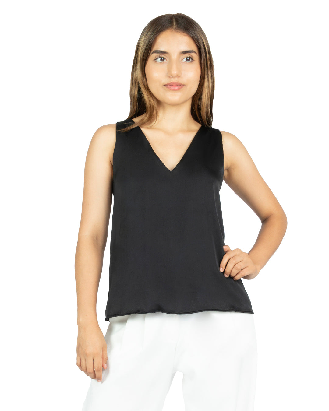 Blusa en Satín Karen Negro
