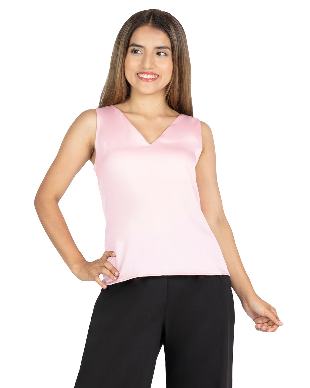 Blusa en Satín Karen Rosa
