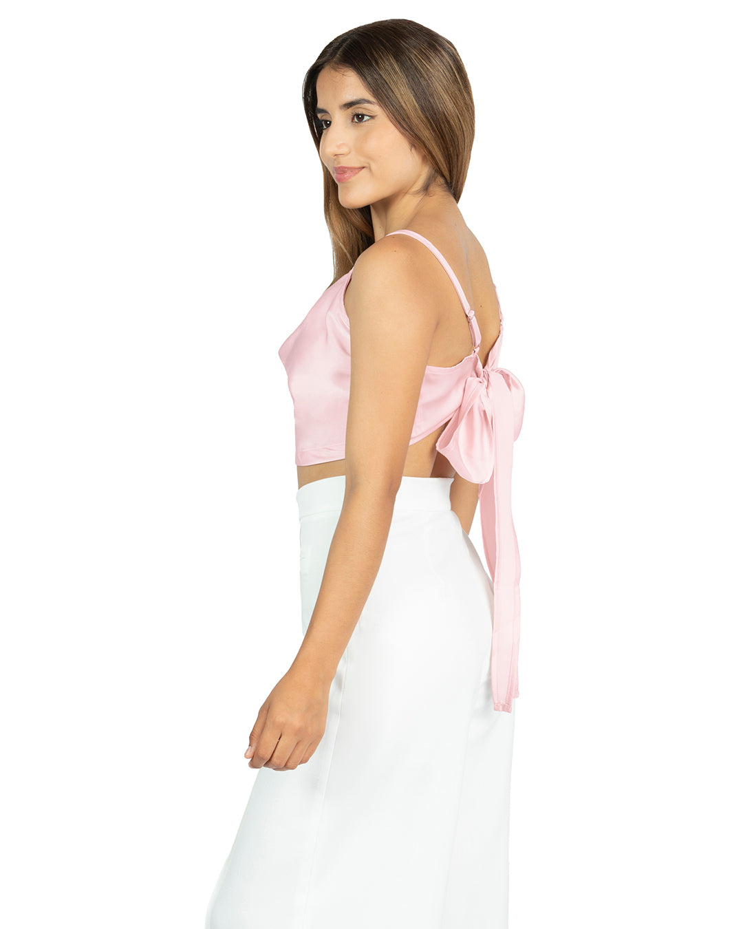 Blusa en Satín Karin Rosa