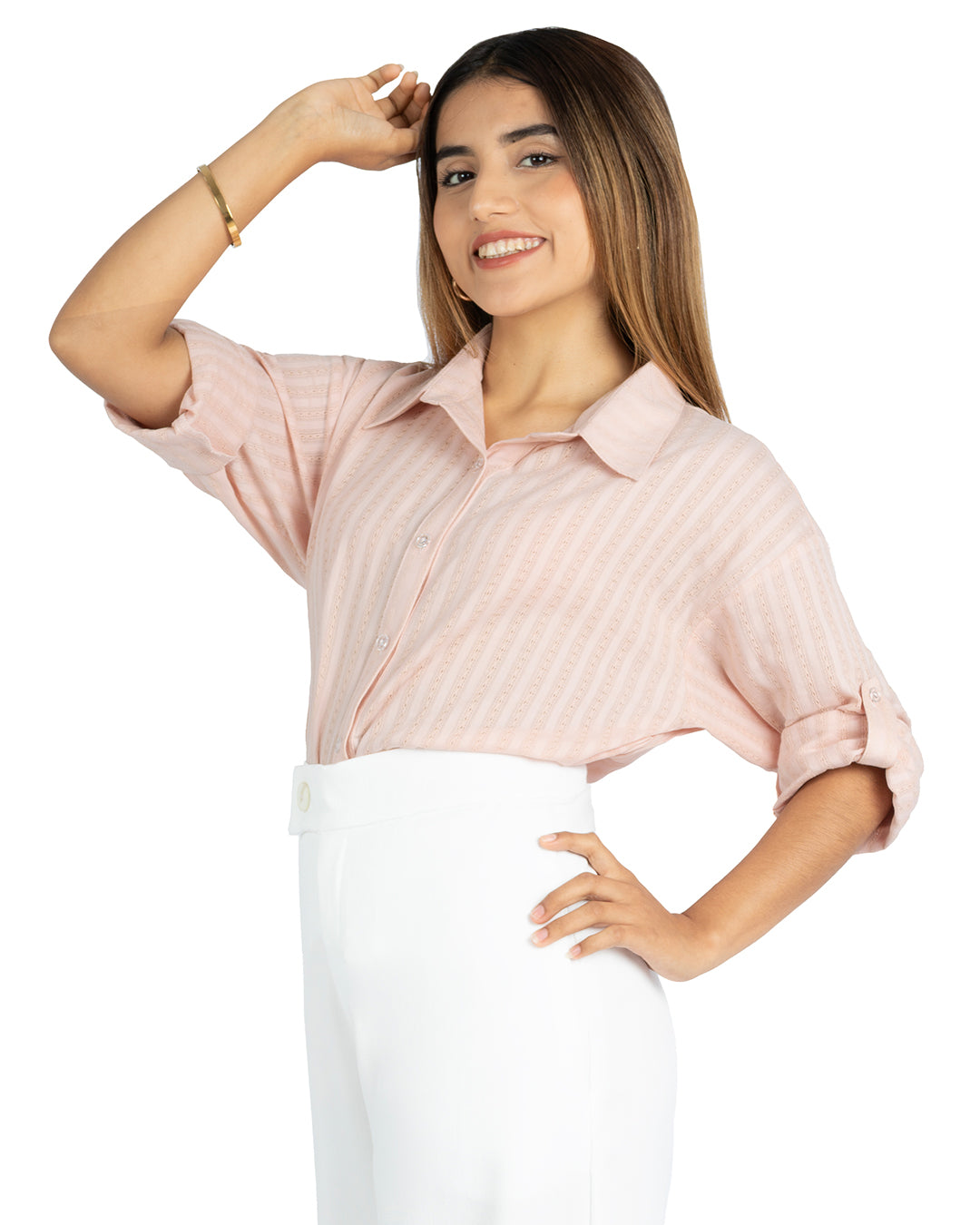 Camisa de Dobby Triana Rosa