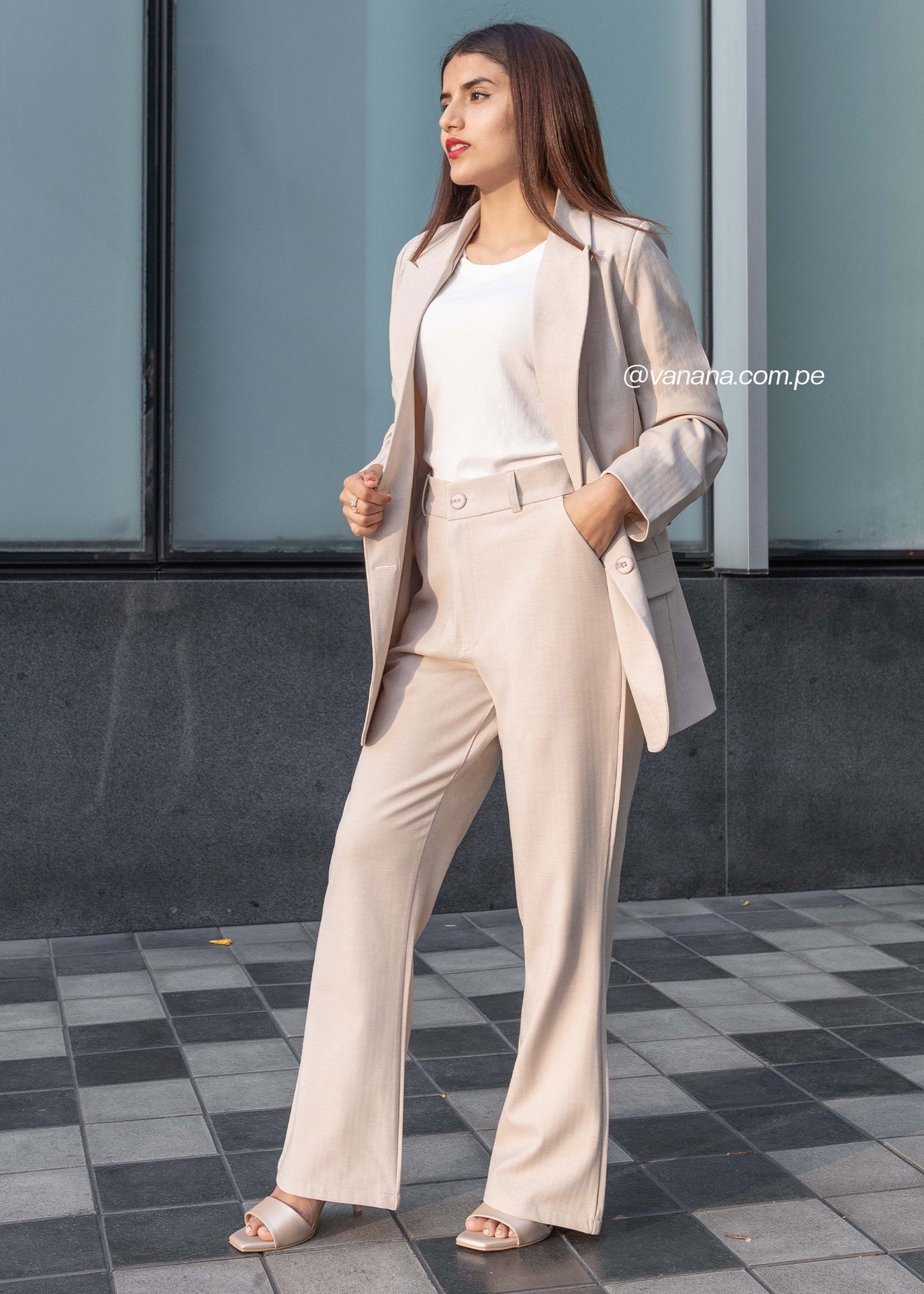 Pantalón Espiga Emilia Beige