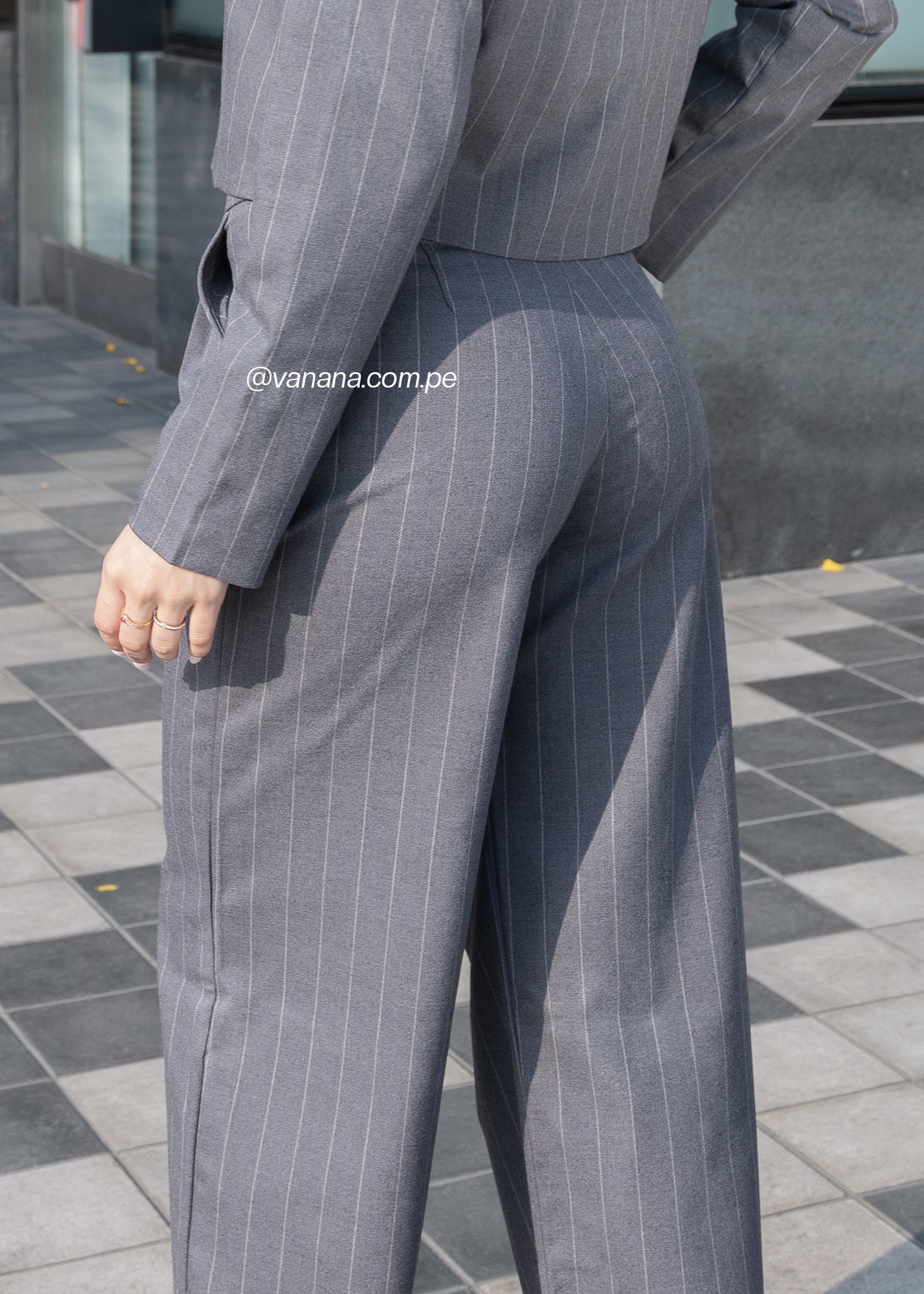 Pantalón Palazo a Rayas Milano Julia Plomo