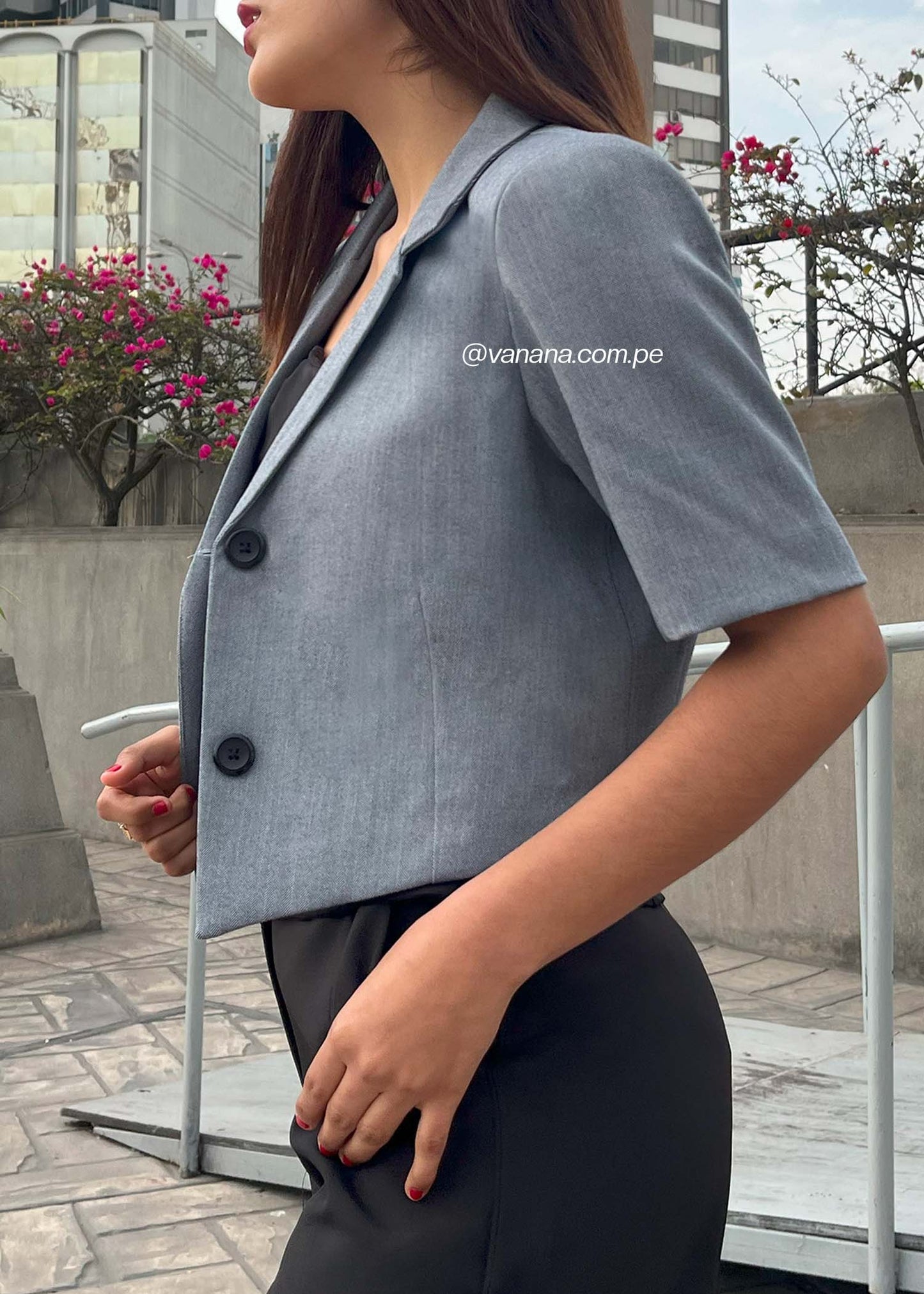 Chaqueta Espiga Lisa Azul