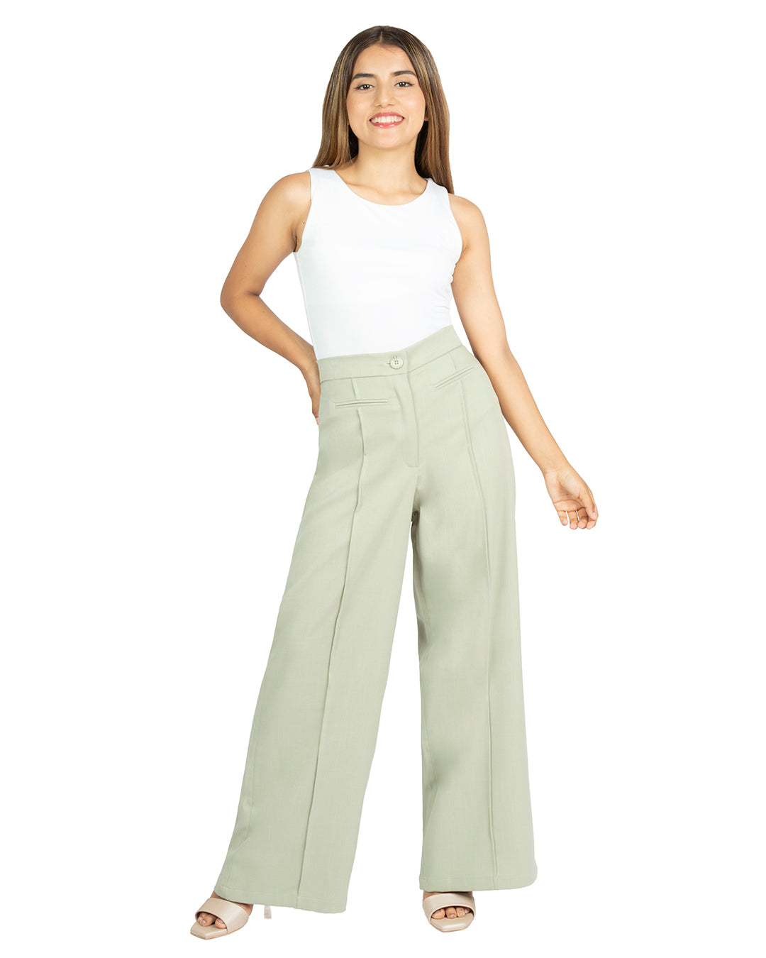 Pantalón en Lino Atenea Verde