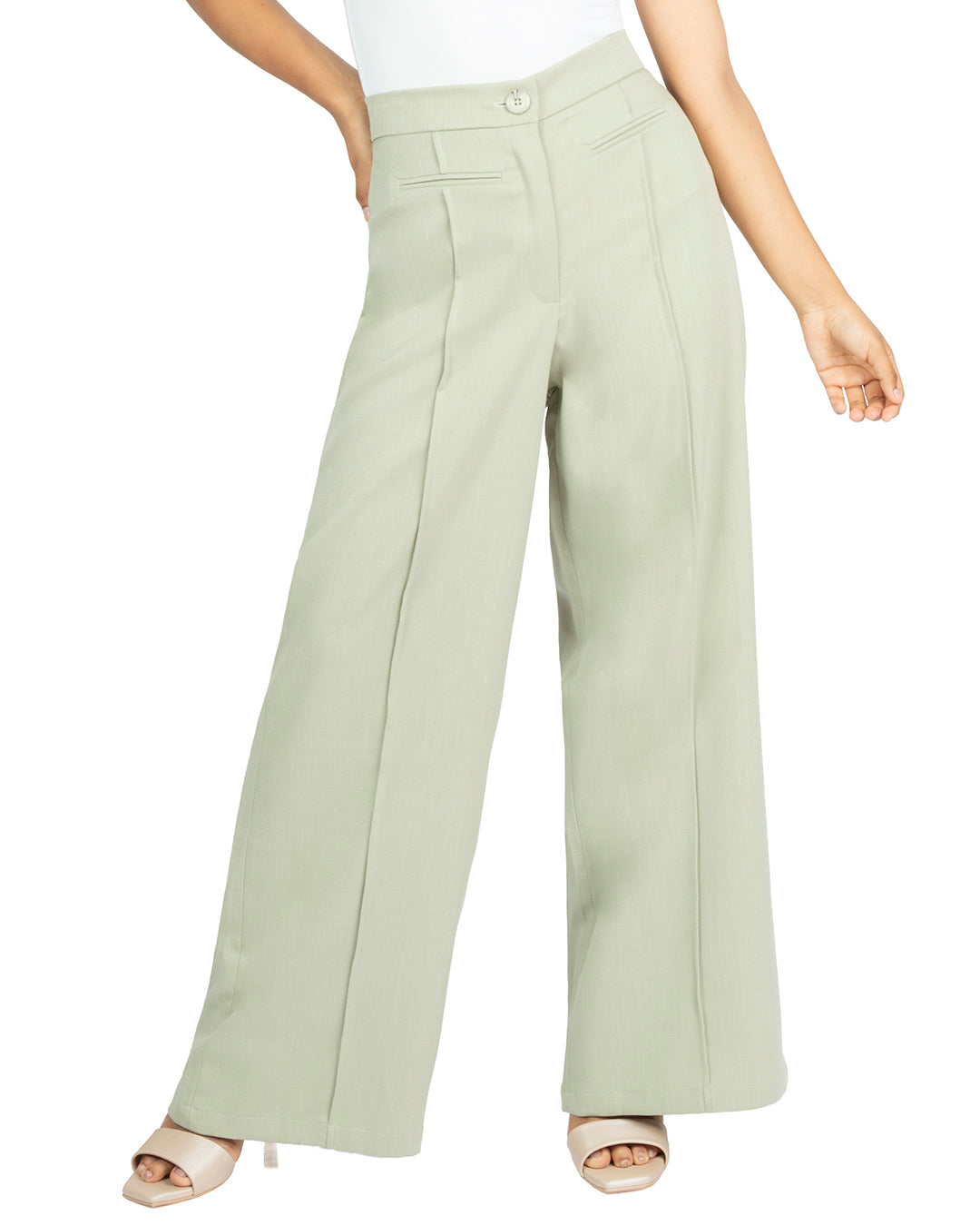 Pantalón en Lino Atenea Verde