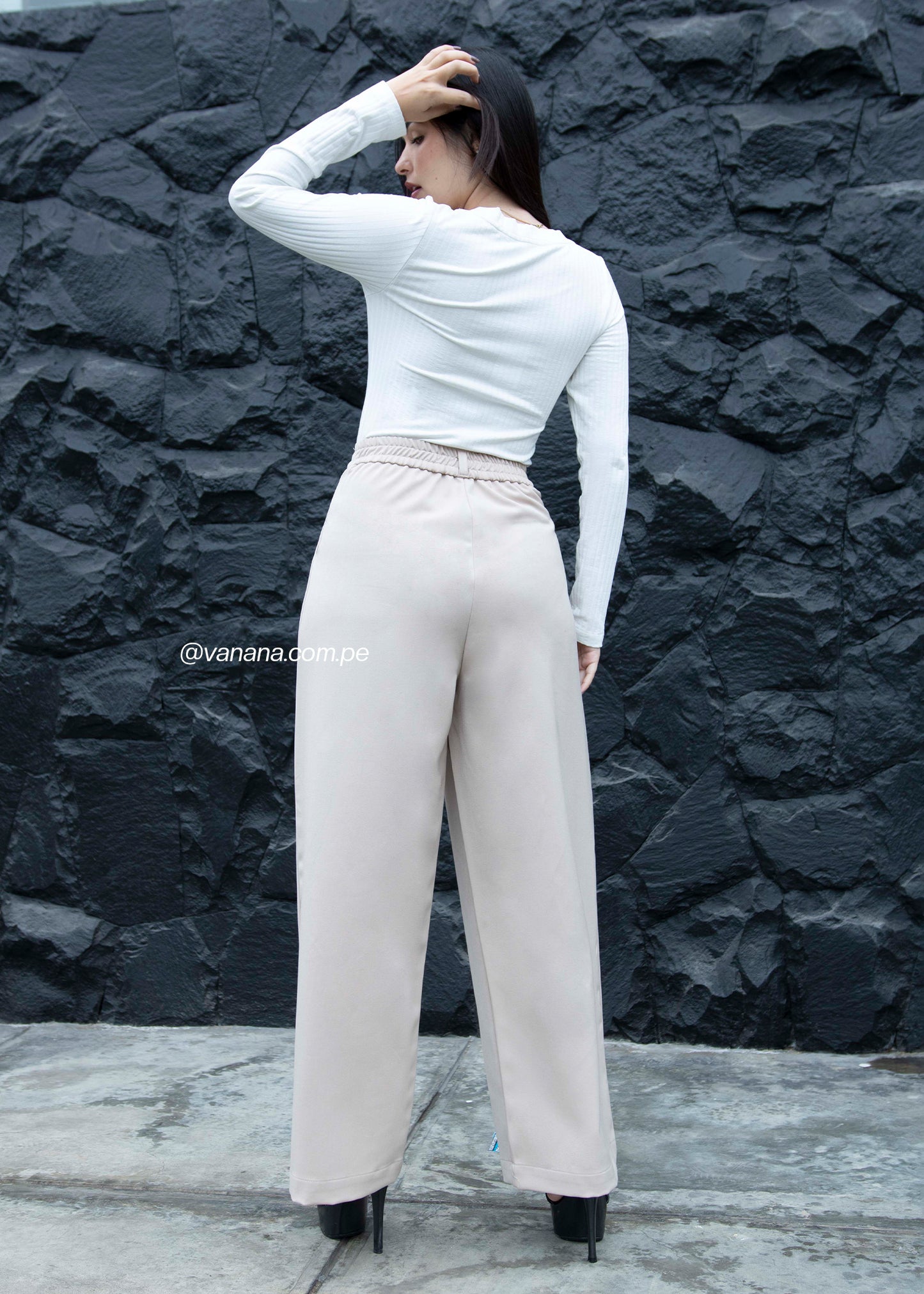 Pantalón Palazo en Mónaco Tania Beige