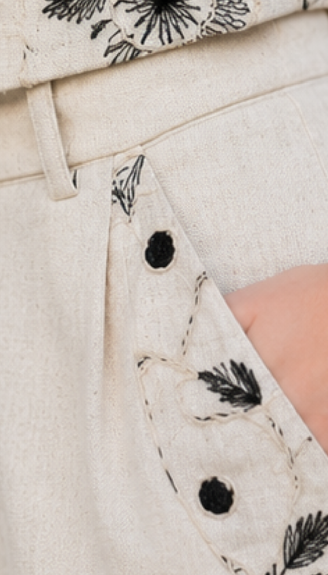 Conjunto en Darlon Natural -  Pantalón Florenci Alba