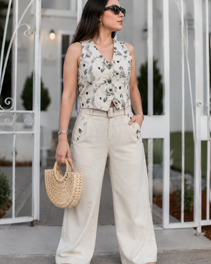 Conjunto en Darlon Natural -  Pantalón Florenci Alba
