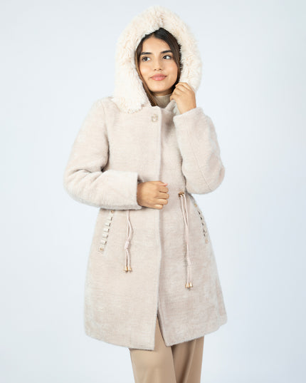 Abrigo Afelpada Beige