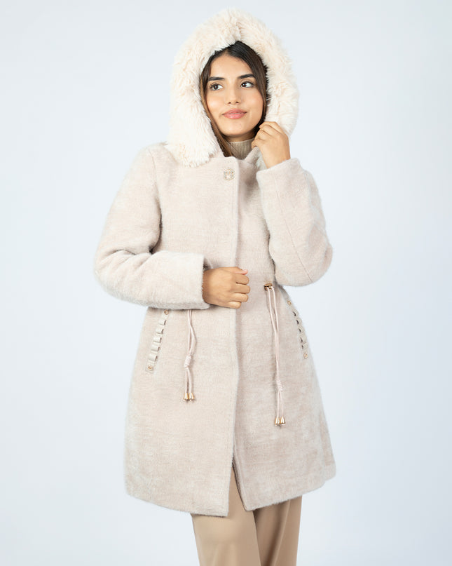 Abrigo Afelpada Beige