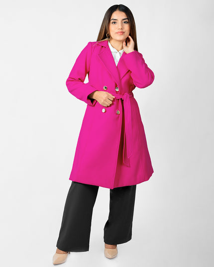 Abrigo Largo en Paño Sara Fucsia