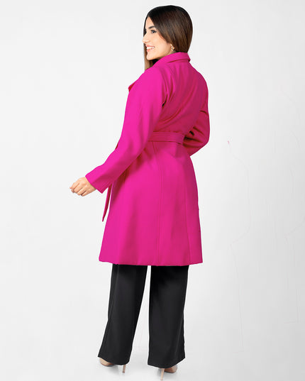 Abrigo Largo en Paño Sara Fucsia