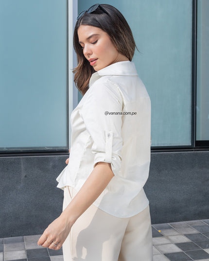 Blusa Manga Larga Oversize Abril Beige