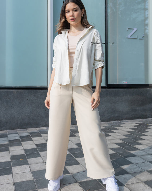 Blusa Manga Larga Oversize Abril Beige