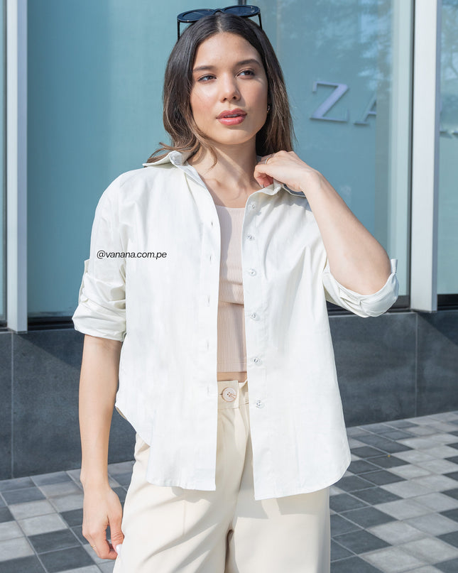Blusa Manga Larga Oversize Abril Beige