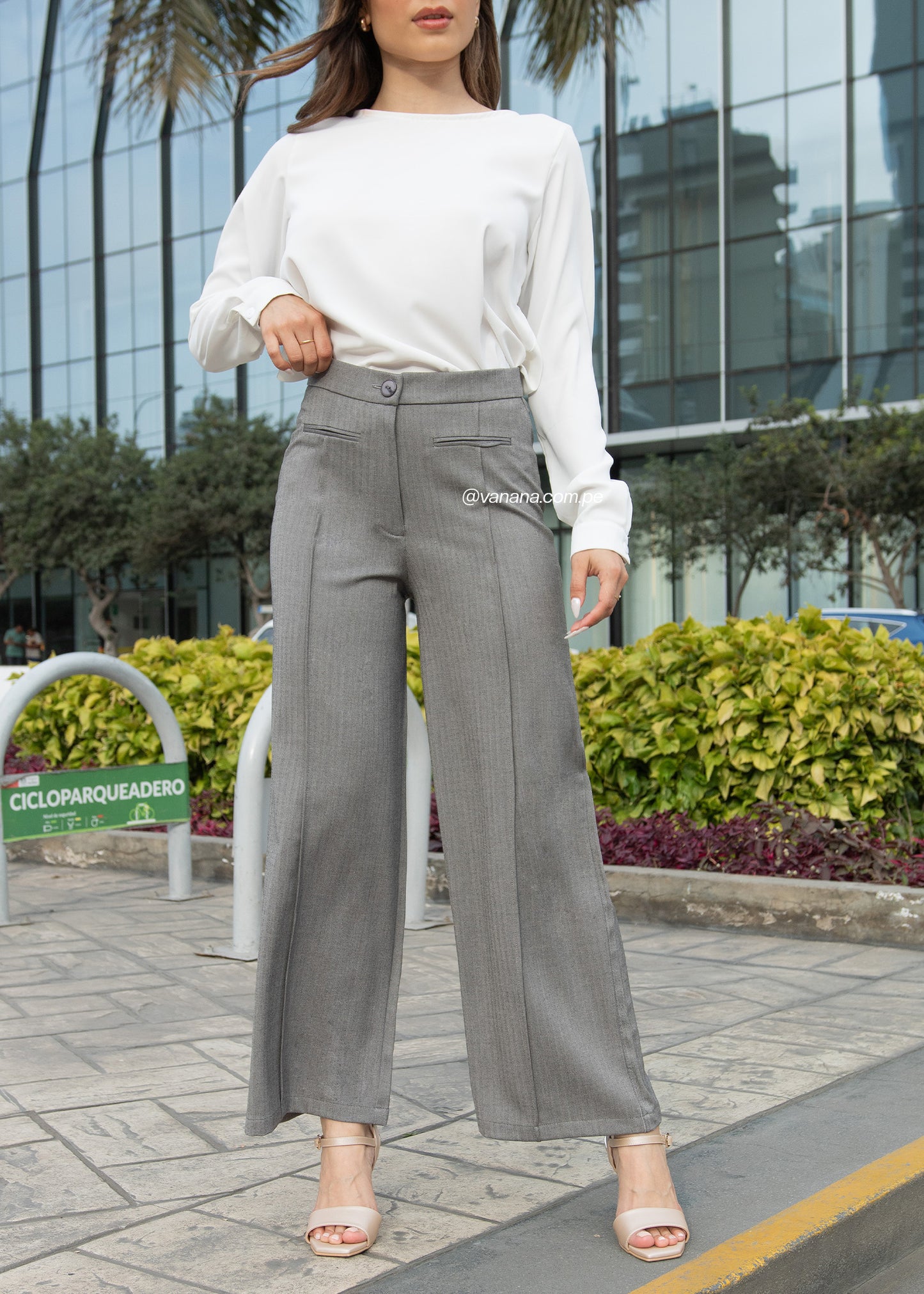 Pantalón Espiga Emilia Gris
