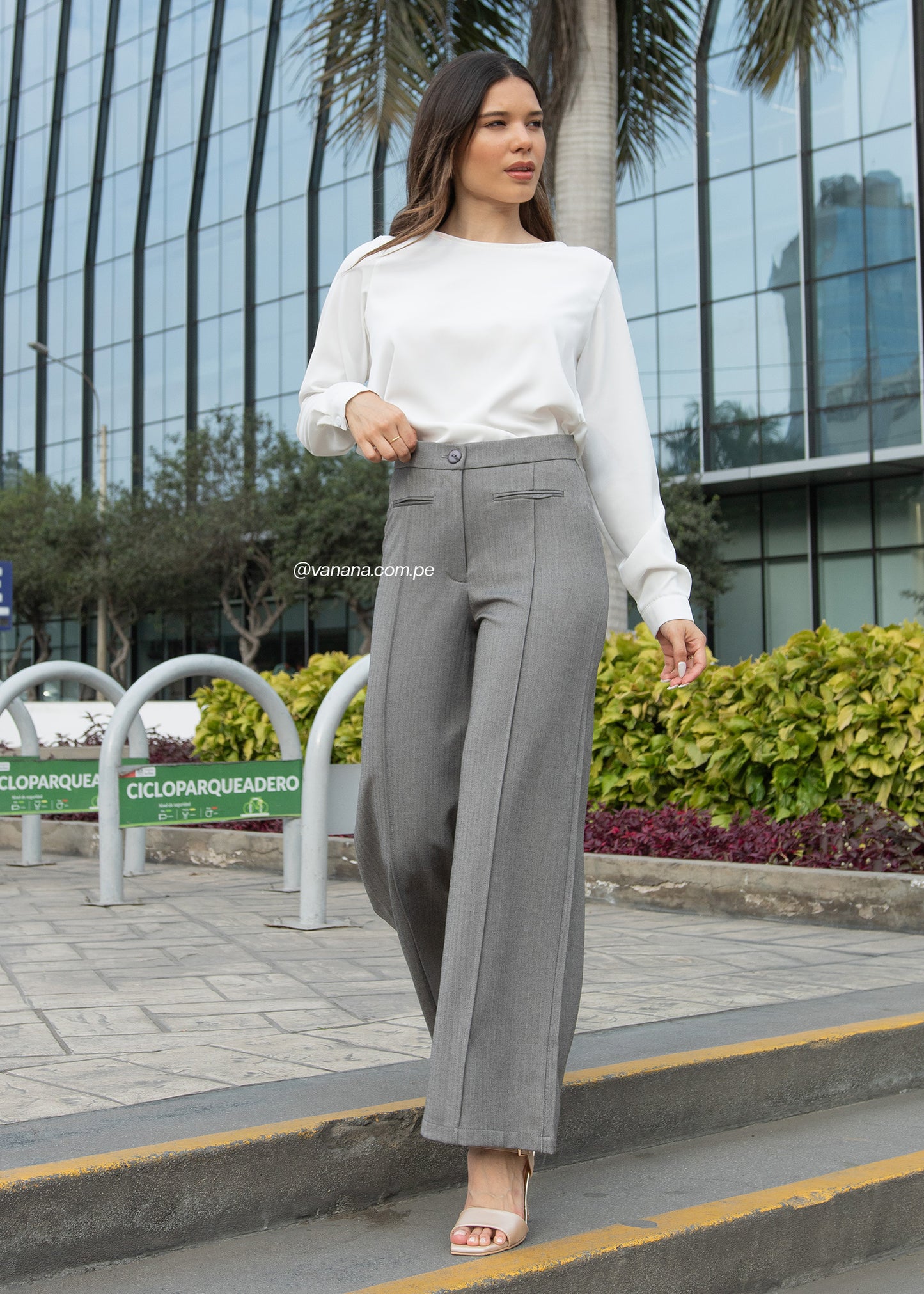 Pantalón Espiga Emilia Gris