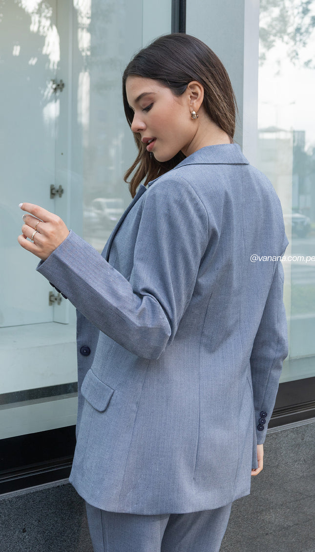 Blazer Corte Princesa Maria Azul