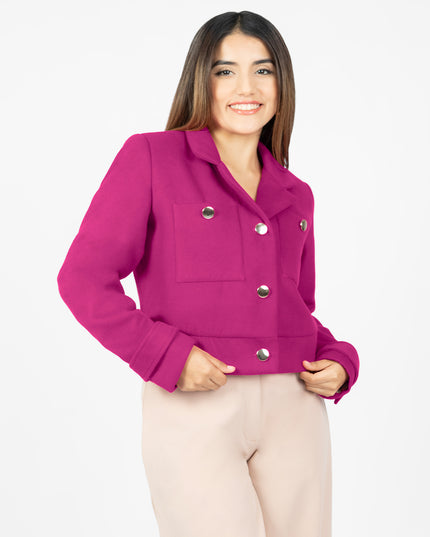 Blazer Crop en Paño Ariana Fucsia