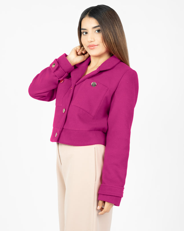 Blazer Crop en Paño Ariana Fucsia