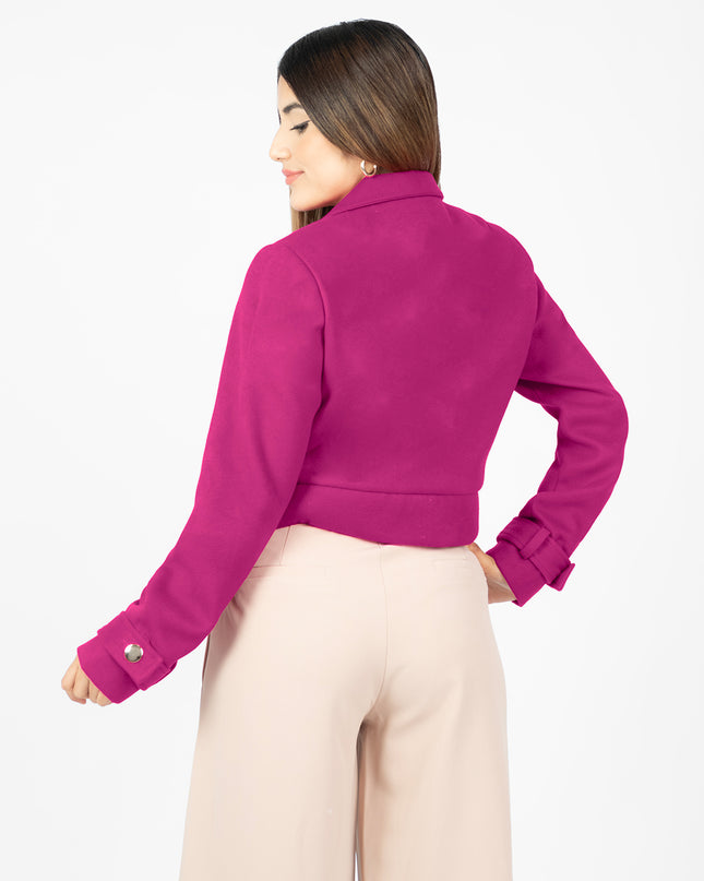 Blazer Crop en Paño Ariana Fucsia