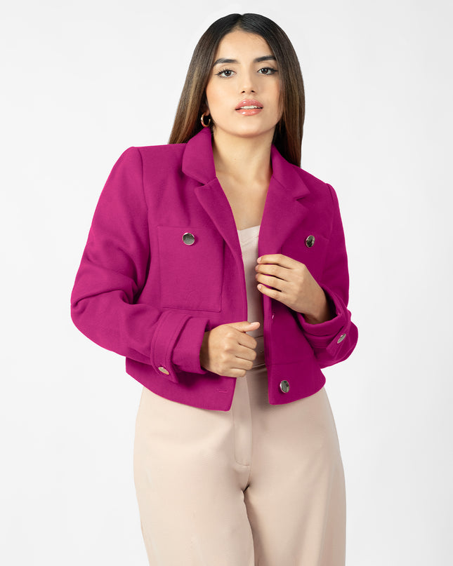 Blazer Crop en Paño Ariana Fucsia