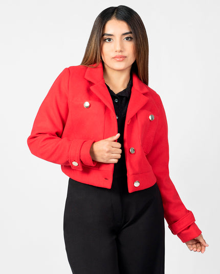 Blazer Crop en Paño Ariana Rojo