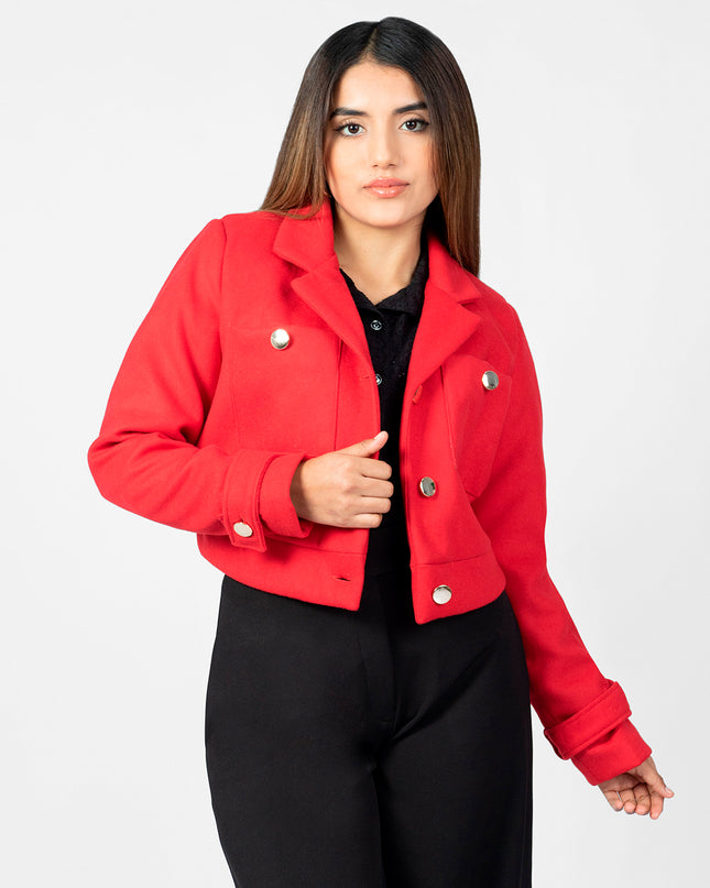 Blazer Crop en Paño Ariana Rojo