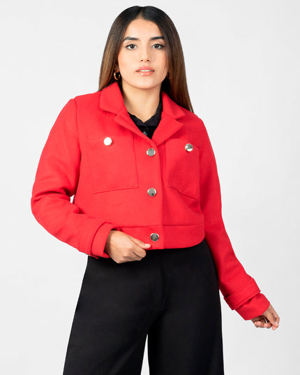 Blazer Crop en Paño Ariana Rojo