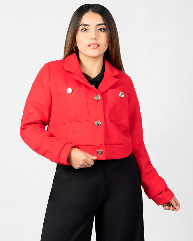 Blazer Crop en Paño Ariana Rojo