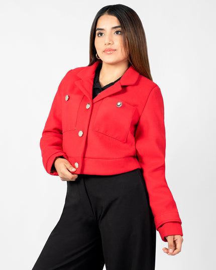 Blazer Crop en Paño Ariana Rojo