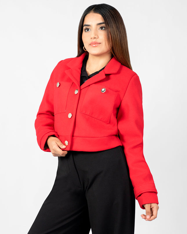 Blazer Crop en Paño Ariana Rojo