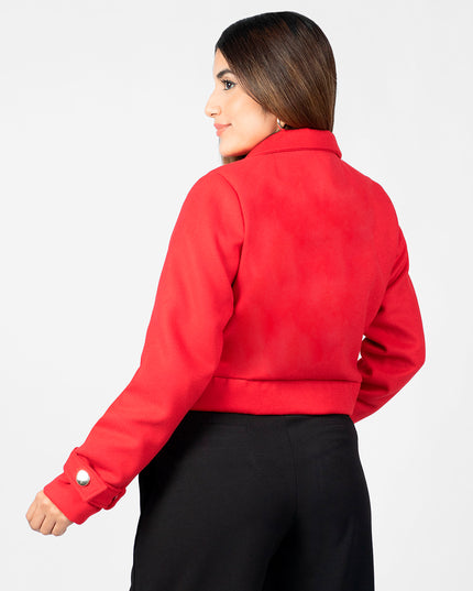 Blazer Crop en Paño Ariana Rojo