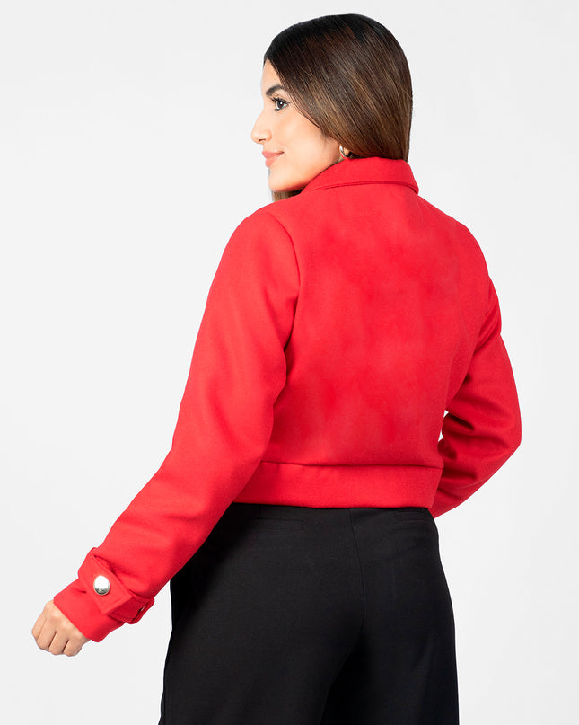 Blazer Crop en Paño Ariana Rojo