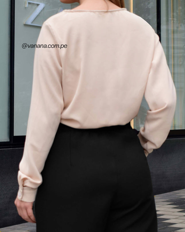 Blusa Seda Italiana Beige