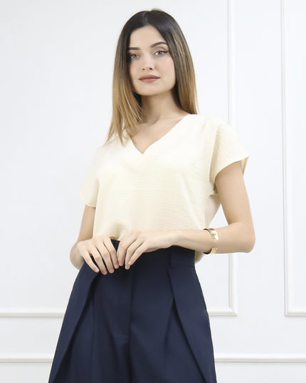 Blusa Manga Corta Karla Beige