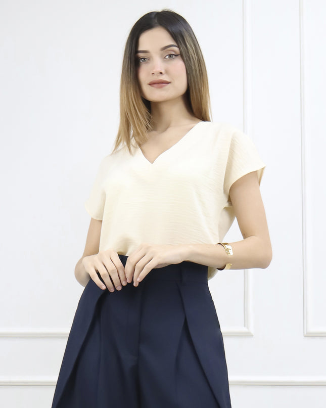 Blusa Manga Corta Karla Beige