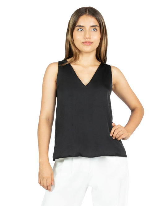 Blusa en Satín Karen Negro