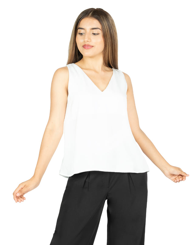 Blusa en Satín Karen Blanco