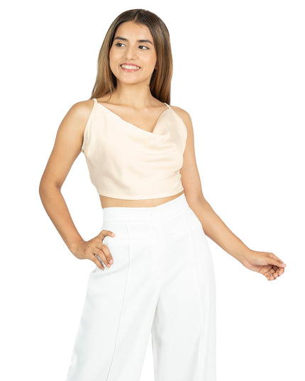 Blusa en Satín Karin Beige