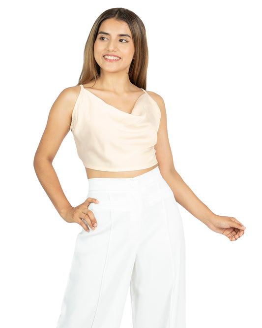 Blusa en Satín Karin Beige