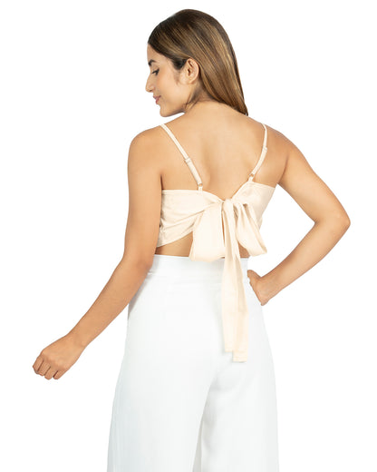 Blusa en Satín Karin Beige