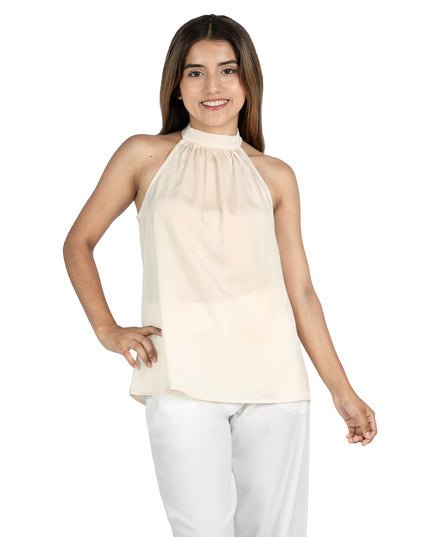 Blusa en Satín Katia Beige