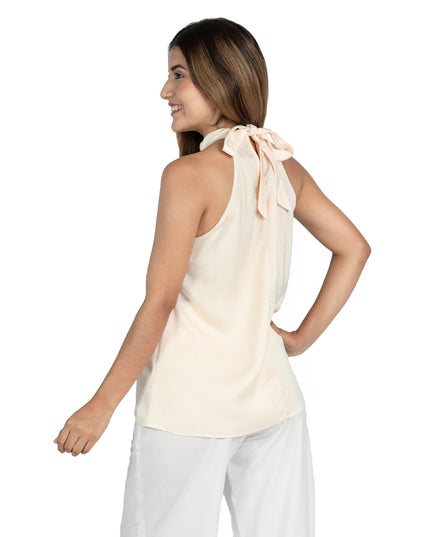 Blusa en Satín Katia Beige
