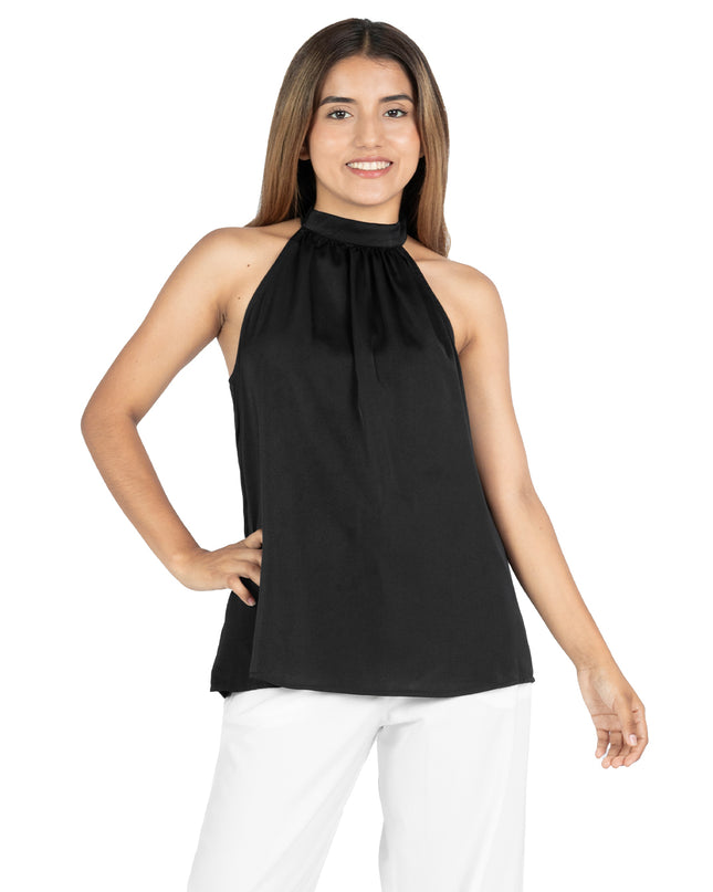 Blusa en Satín Katia Negro