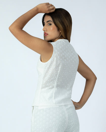 Blusa en Cotton Ovalo Lady Blanco