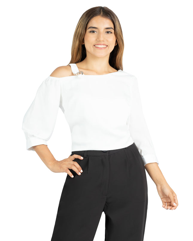 Blusa en Satín Miriam Blanco