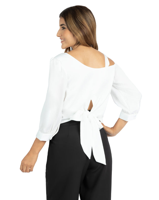 Blusa en Satín Miriam Blanco