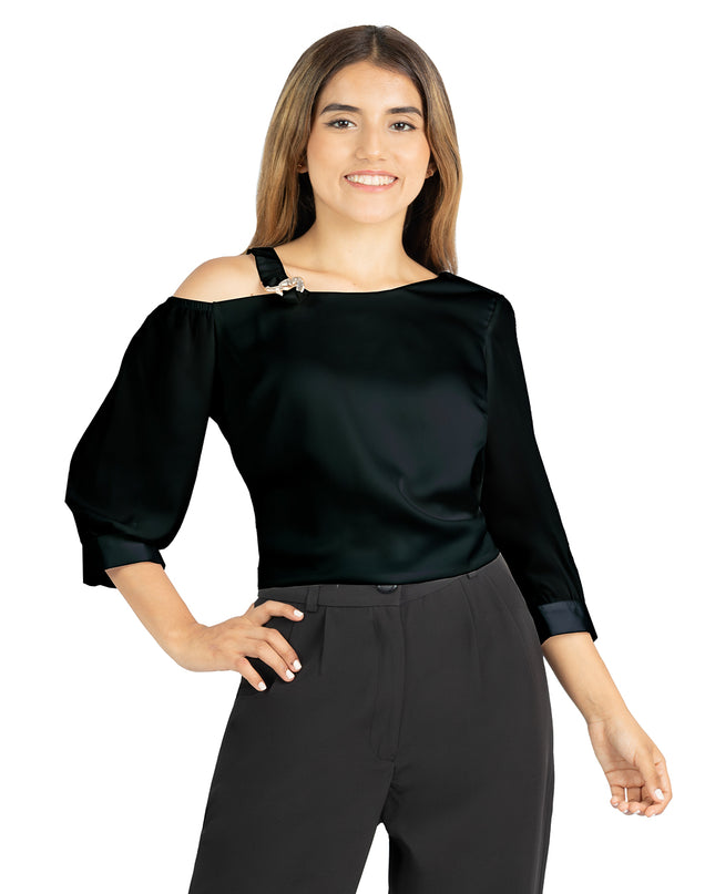 Blusa en Satín Miriam Negro