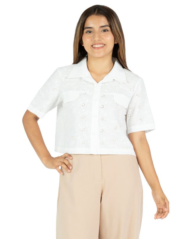 Camisa de Brodery Paula Blanco